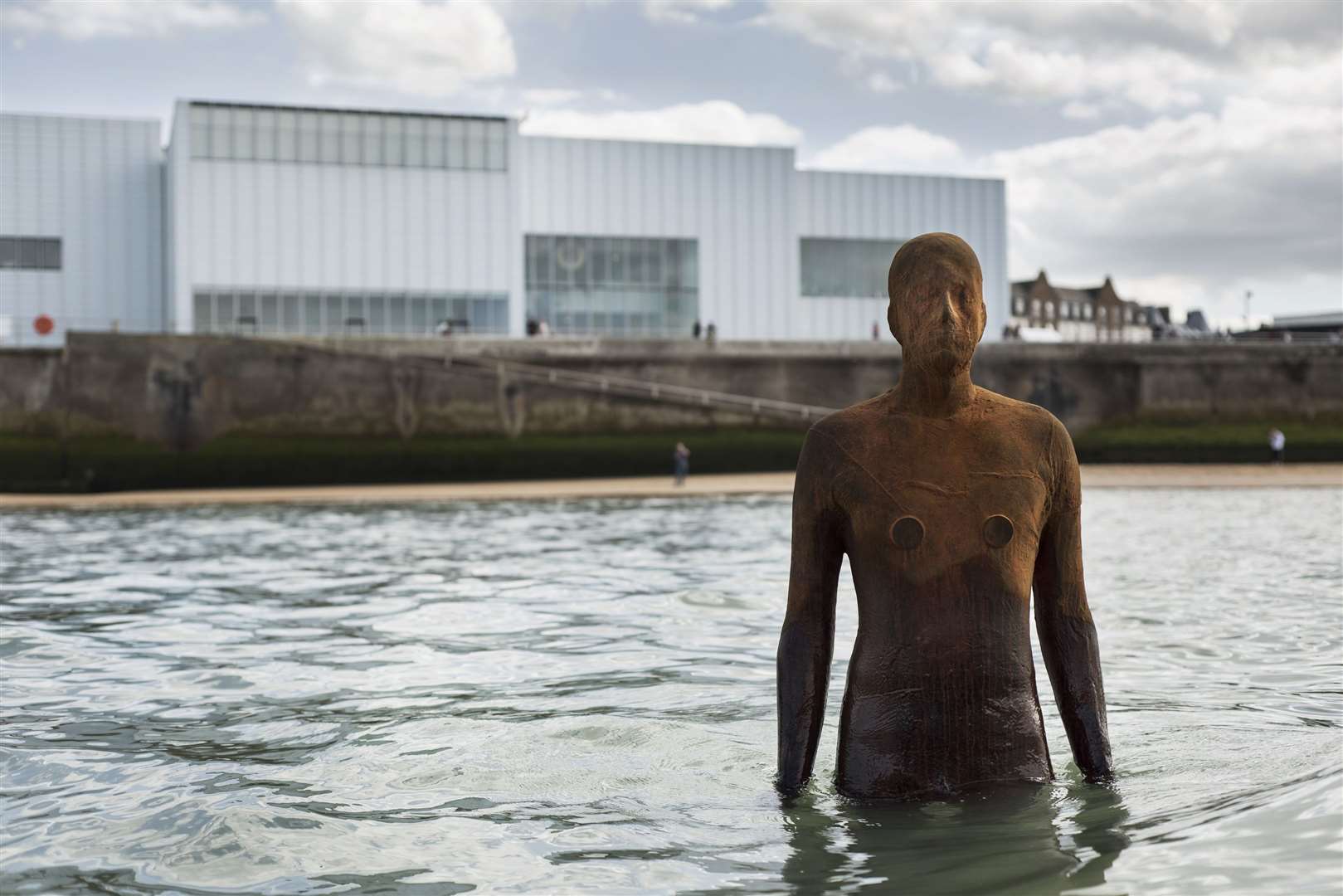 Antony Gormley's sculpture outside the Turner in Margate