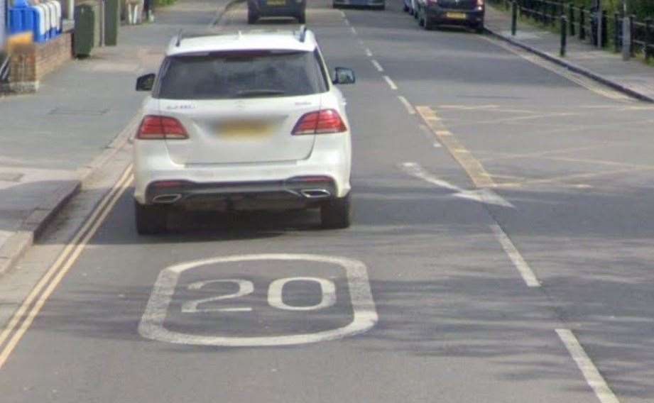 An image showing how the road marking in Dover Road looked previously. Picture: Google