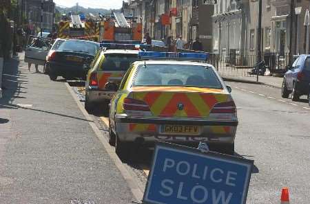 The emergency services at the scene. Picture: MATTHEW READING