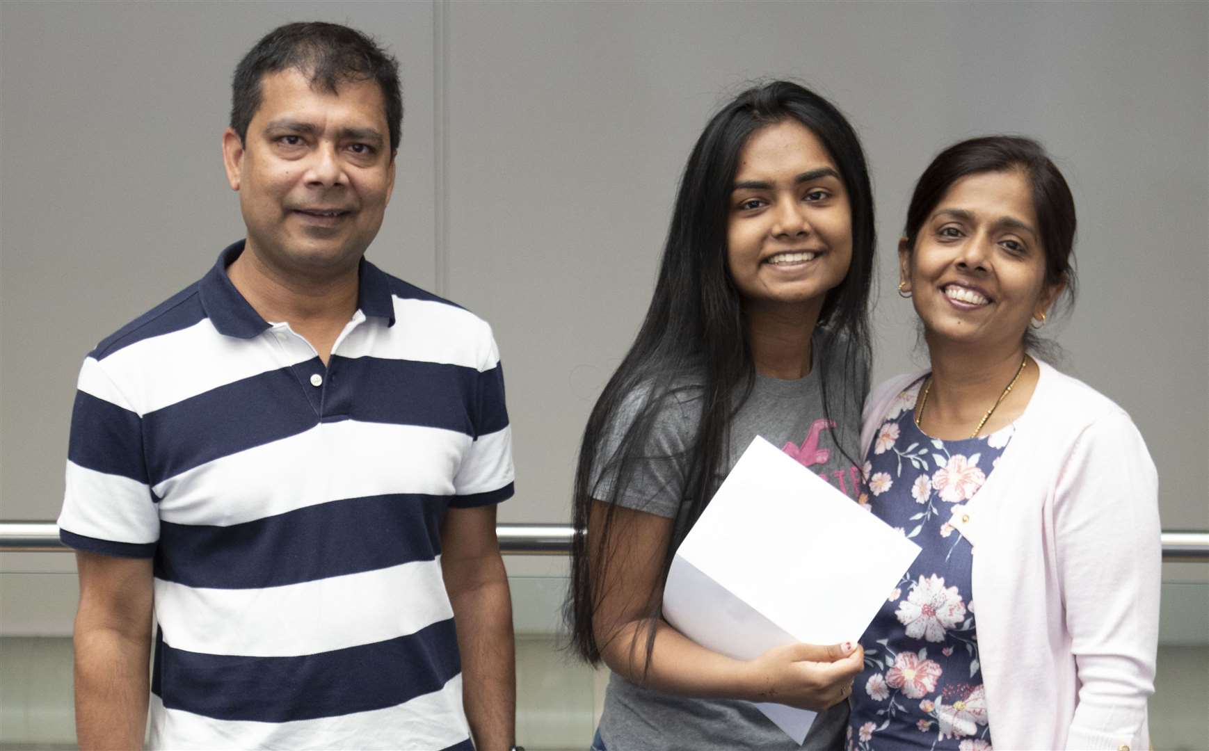 Tanya Jha of Dane Court with her parents