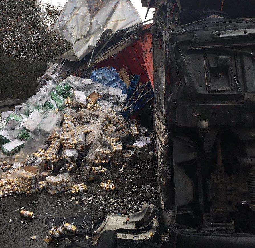 The lorry overturned on a slip road of the M2. Picture: @kentpoliceroads