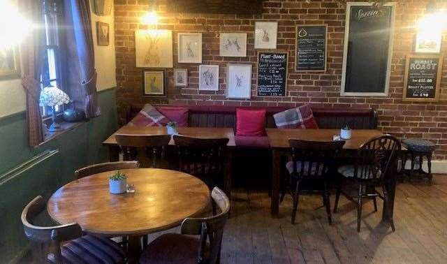 Tastefully decorated, with stripped floorboards and traditional beams, I was impressed by the interior of the White Lion