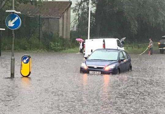 Flooding in Churchill Avenue, Chatham