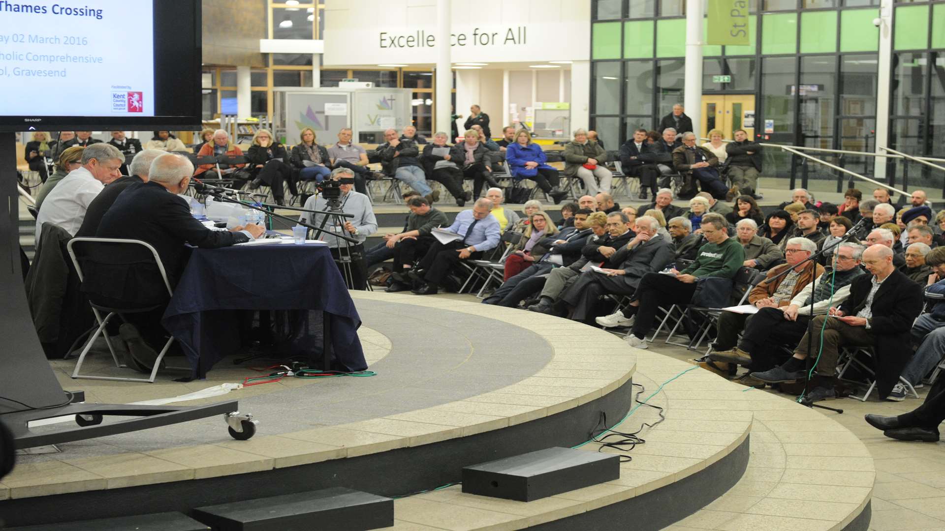 Thames Crossing Meeting at St John's Catholic Comprehensive School, Rochester Road, Gravesend.