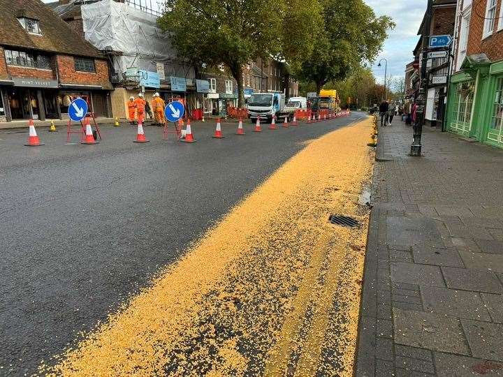 Some joked it reminded them of the infamous yellow brick road. Picture: Sue Ferguson/ My Tenterden