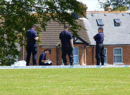 Police at the scene of an alleged serious sexual assualt which happened in Cheriton Park, Folkestone