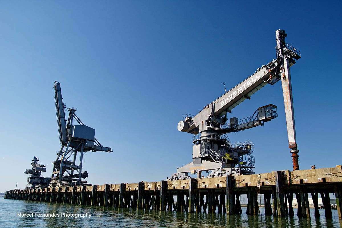 Cranes at the former Kingsnorth Power Station. Picture: Marcel Fernandes