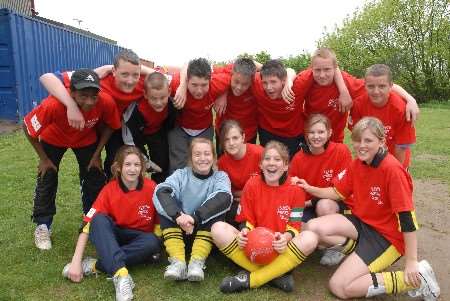 Dartford and Gravesham 5-a-side teams prepare for action. Picture: BARRY DUFFIELD