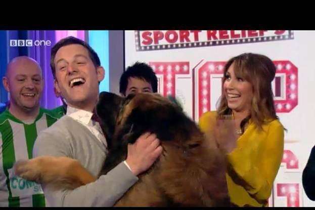 Monty the leonberger from Hadlow meets BBC One Show presenter Matt Baker