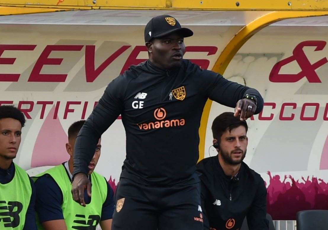 Maidstone United manager George Elokobi. Picture: Steve Terrell