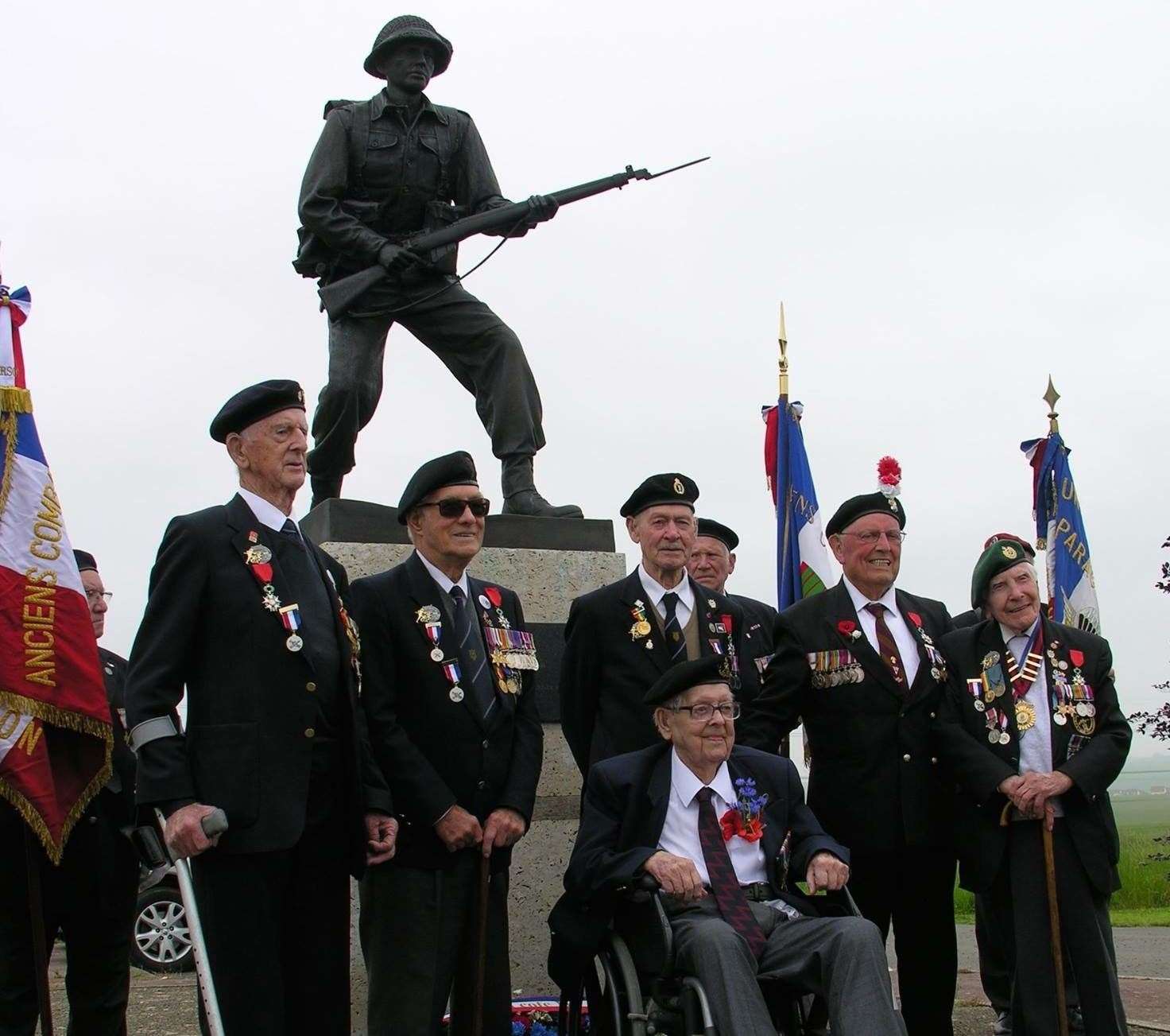 Albert Figg and colleagues at the memorial