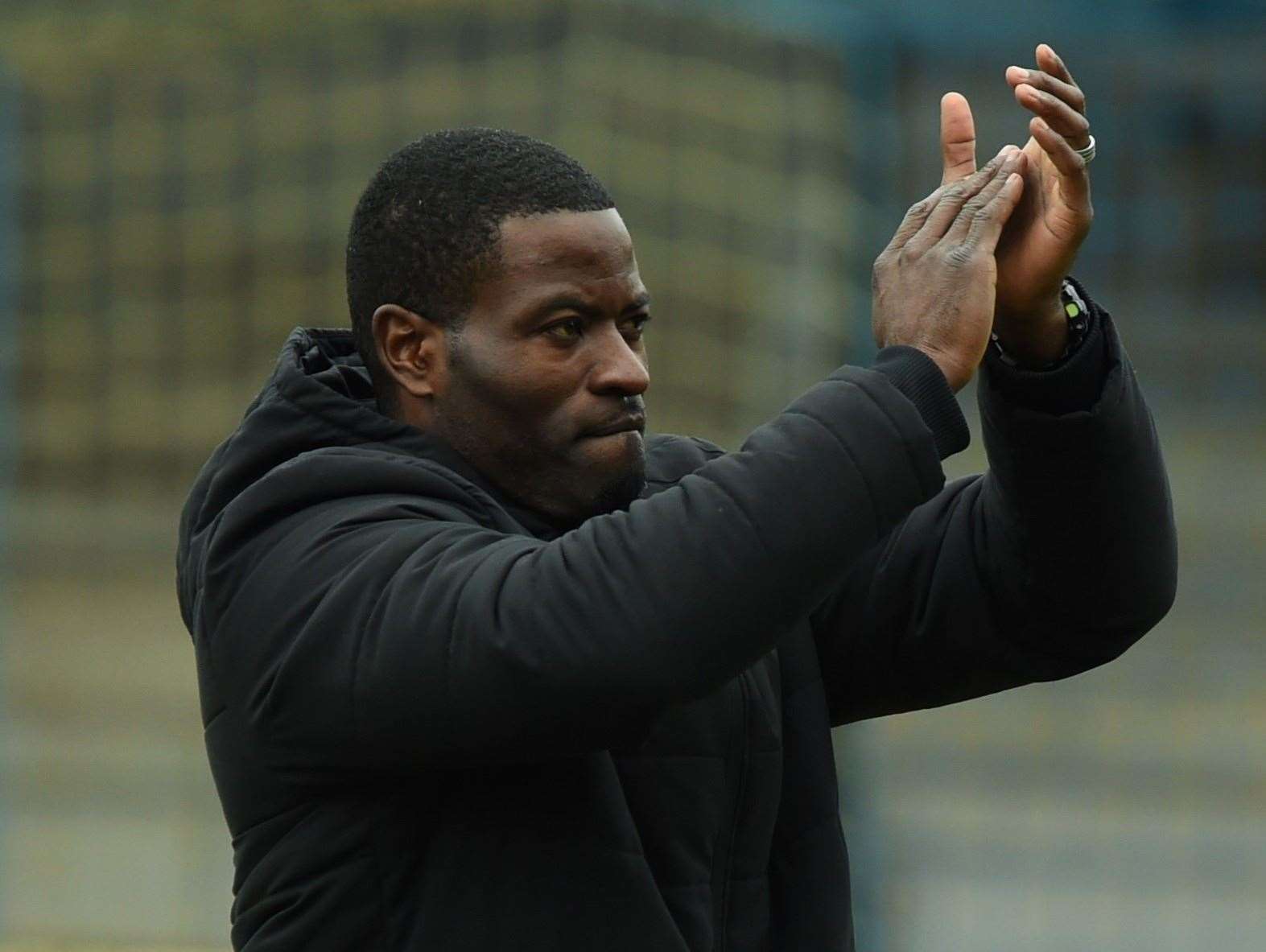 Maidstone United caretaker boss George Elokobi. Picture: Steve Terrell