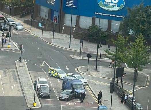 The crash in Union Street, Chatham Picture: Liam Robinson