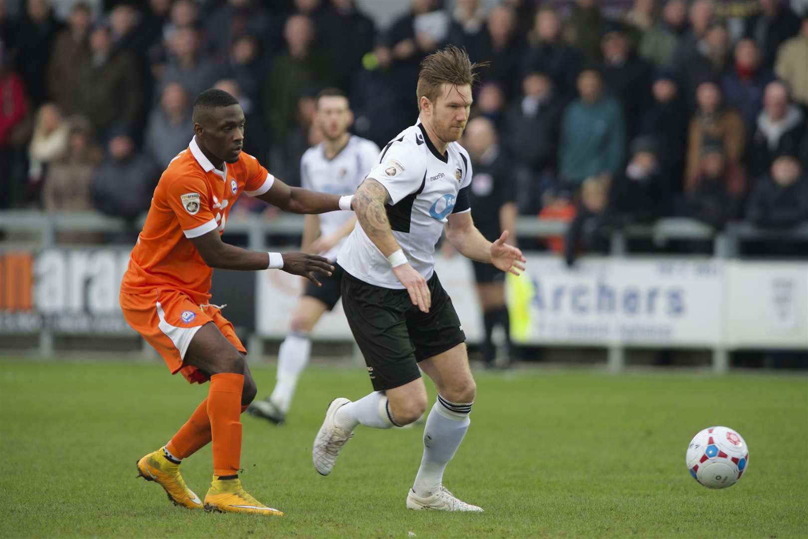 Elliot Bradbrook surges forward against Braintree. Picture: Andy Payton.