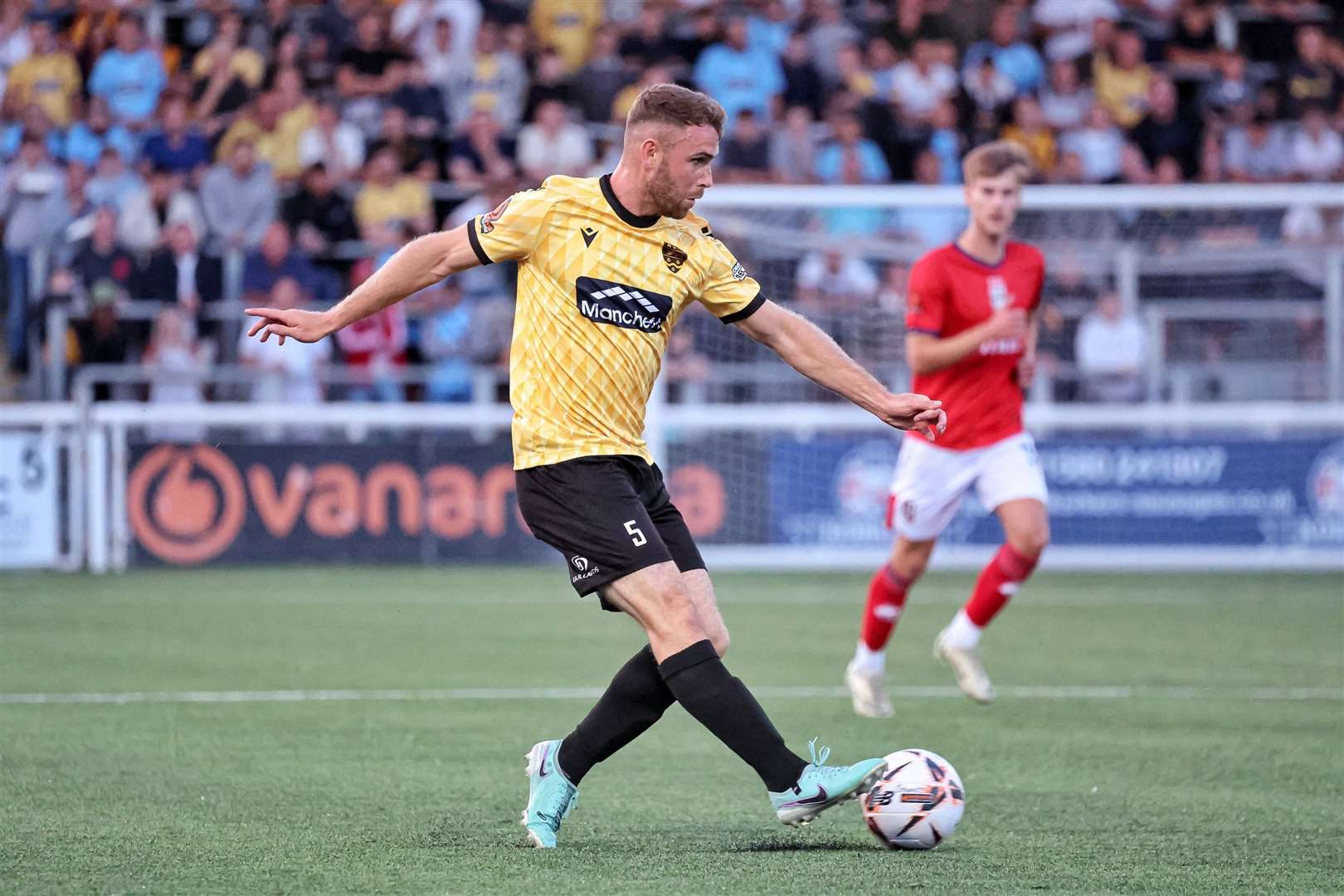 Maidstone defender George Fowler in possession. Picture: Helen Cooper