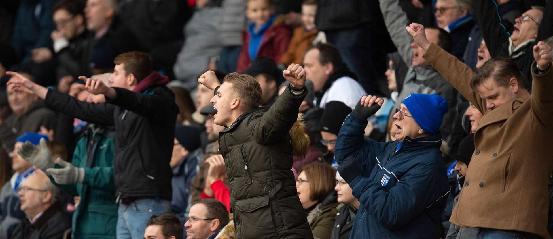 Gillingham fans back their team against Portsmouth. Picture: Ady Kerry