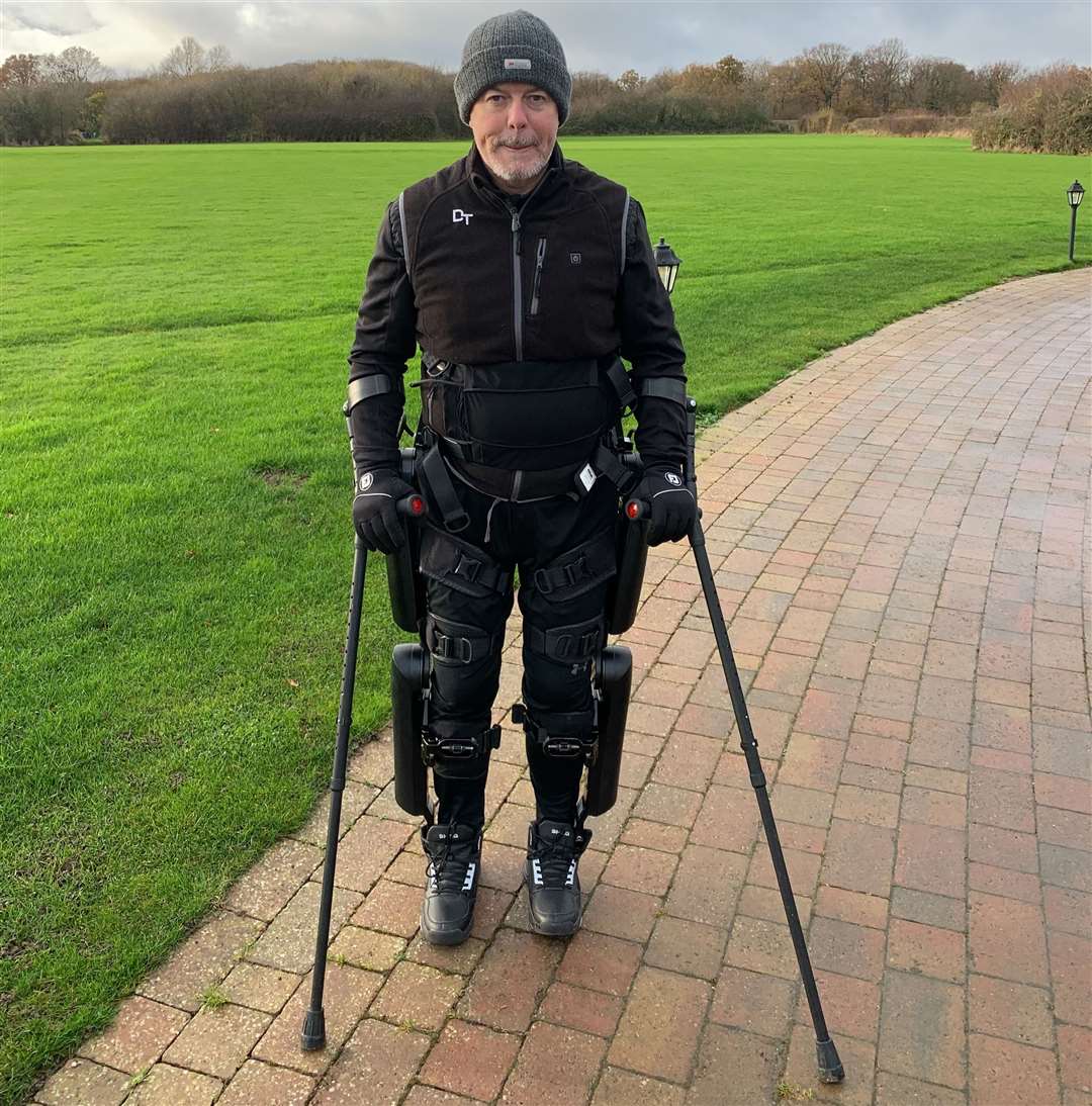 Darren Bovis, from Whitstable, has been using the ReWalk machine. Picture: Darren Bovis