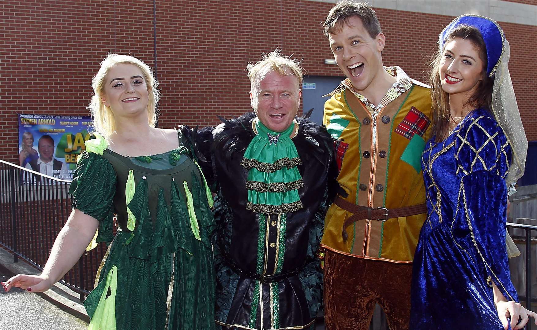 Stars from Jack and the Beanstalk, Olivia McLaughin, Steven Arnold, Tom Balmont and Katie Burke. Picture: Sean Aidan