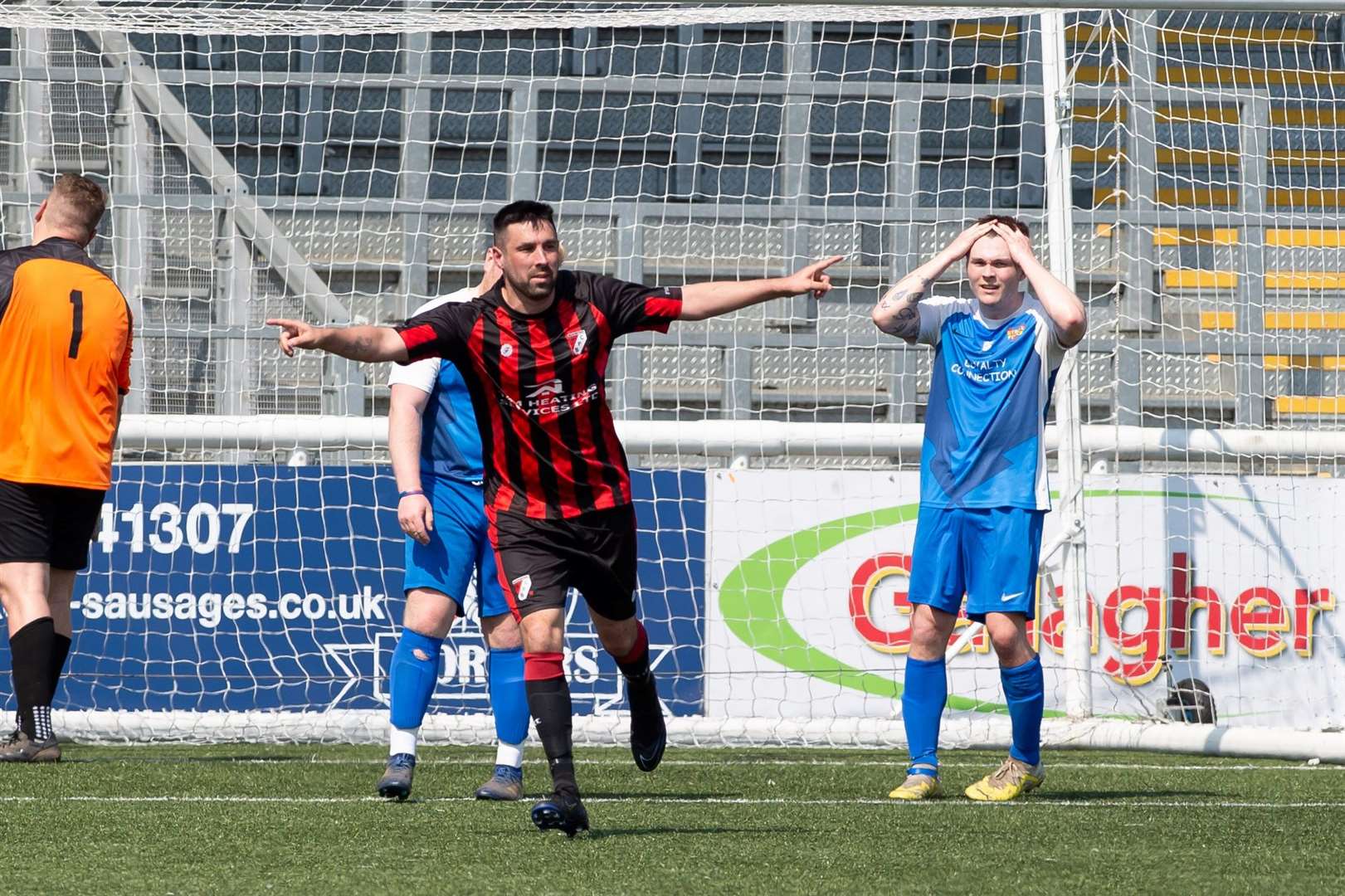 Player-manager Luke Coleman gives Barnehurst a 2-0 lead at the Gallagher Stadium. Picture: PSP Images/Ian Scammell