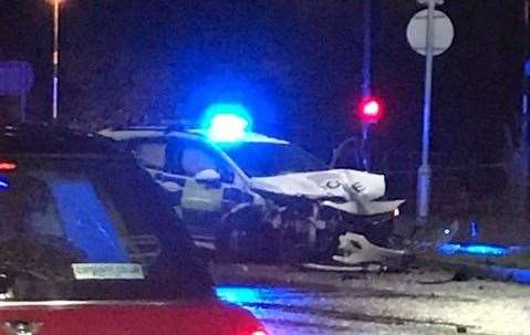 Police car crash in Brielle Way, Queenborough (19254754)