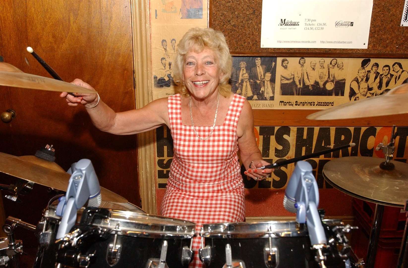 Legendary pub landlady Jackie Bowles, who sadly died in 2019, celebrating 40 years at the Louis Armstrong pub in Maison Dieu Road. The pub is still open today. Picture Mike Waterman