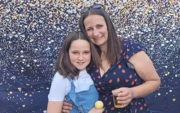 Amanda Green and her daughter Abigail, who became distressed after a bus driver drove past her stop on her first journey to school. Picture: Amanda Green