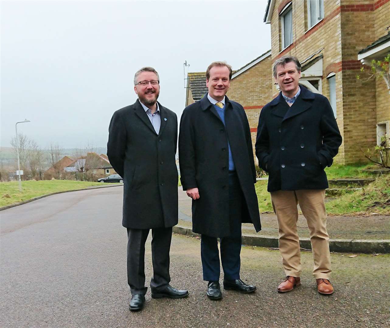 Health trust officials Philip Brighton, left, and Henry Quinn at the site of th planned demential village. (1477905)