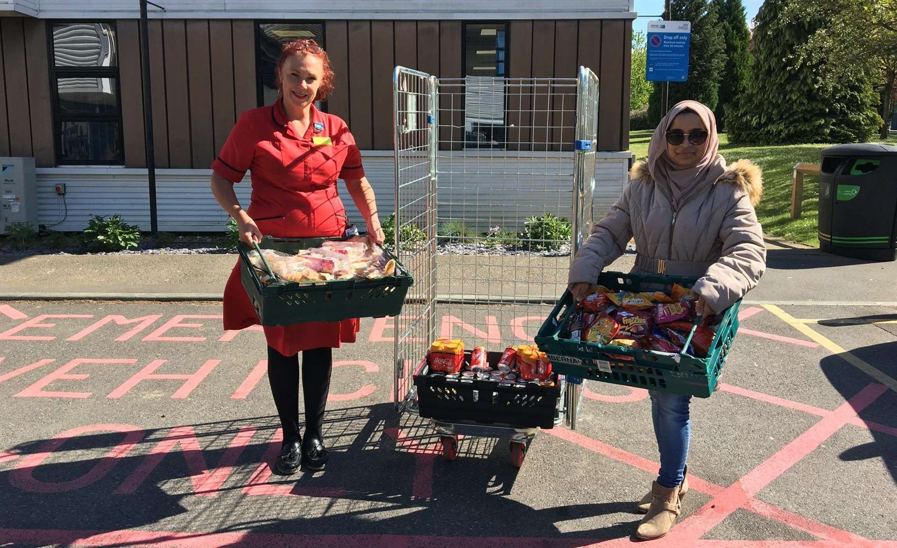 Reshmi Kalam delivering supplies at Maidstone Hospital