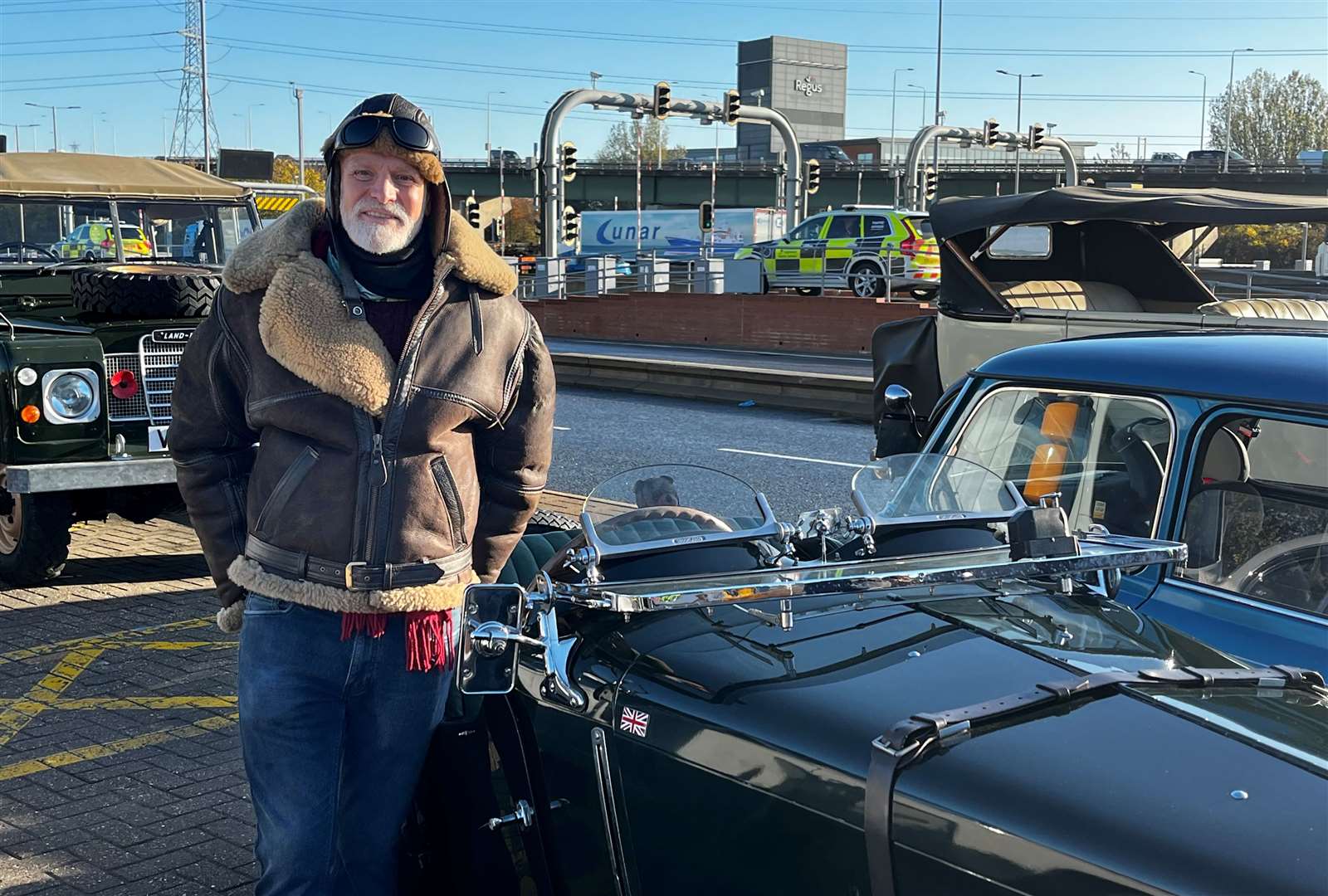 Peter White, 57, drove his 1934 MG PA through the tunnel