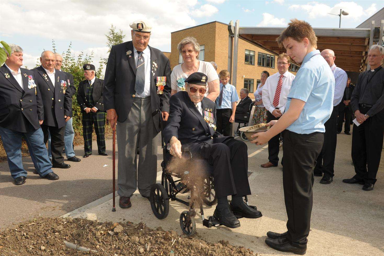 Wally Howse, 97,with James Barber, 12.