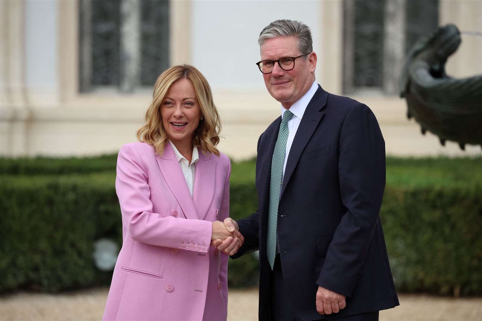 Prime Minister Sir Keir Starmer with Italian Prime Minister Giorgia Meloni at Villa Doria Pamphilj in Rome, Italy (Phil Noble/PA)