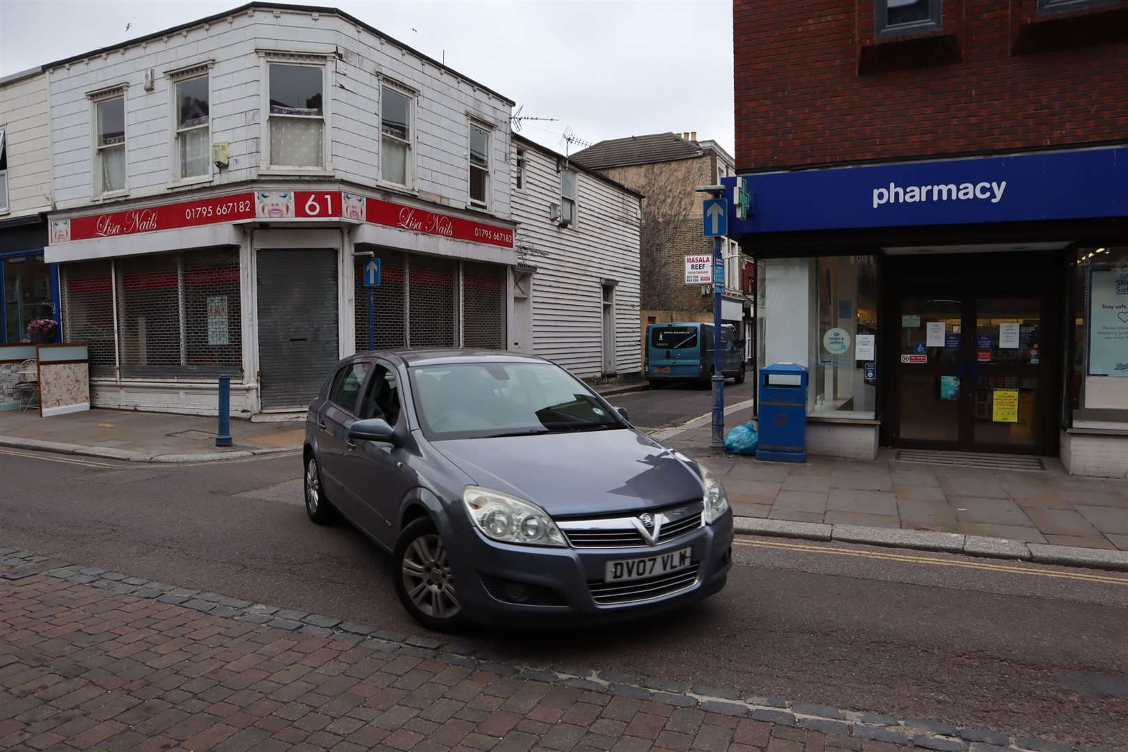 Police swarmed to this junction between Hope Street and the Sheerness High Street