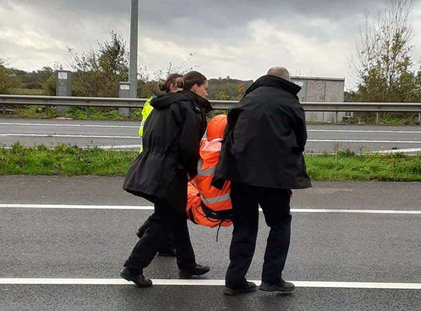 Several people were arrested and later charged following Just Stop Oil protests on the M25. Picture: Essex Police