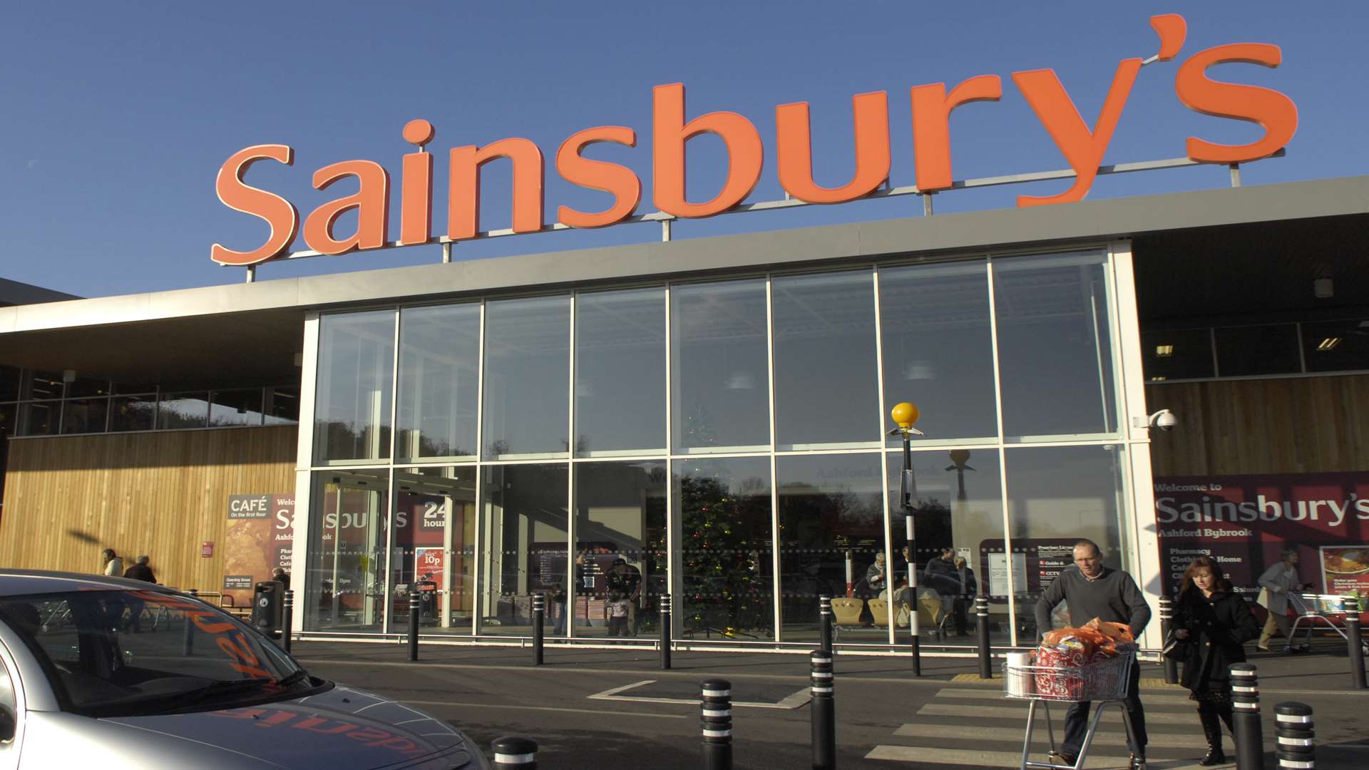 Bare-faced cheek of naked shopper in dare at Sainsbury's in Ashford