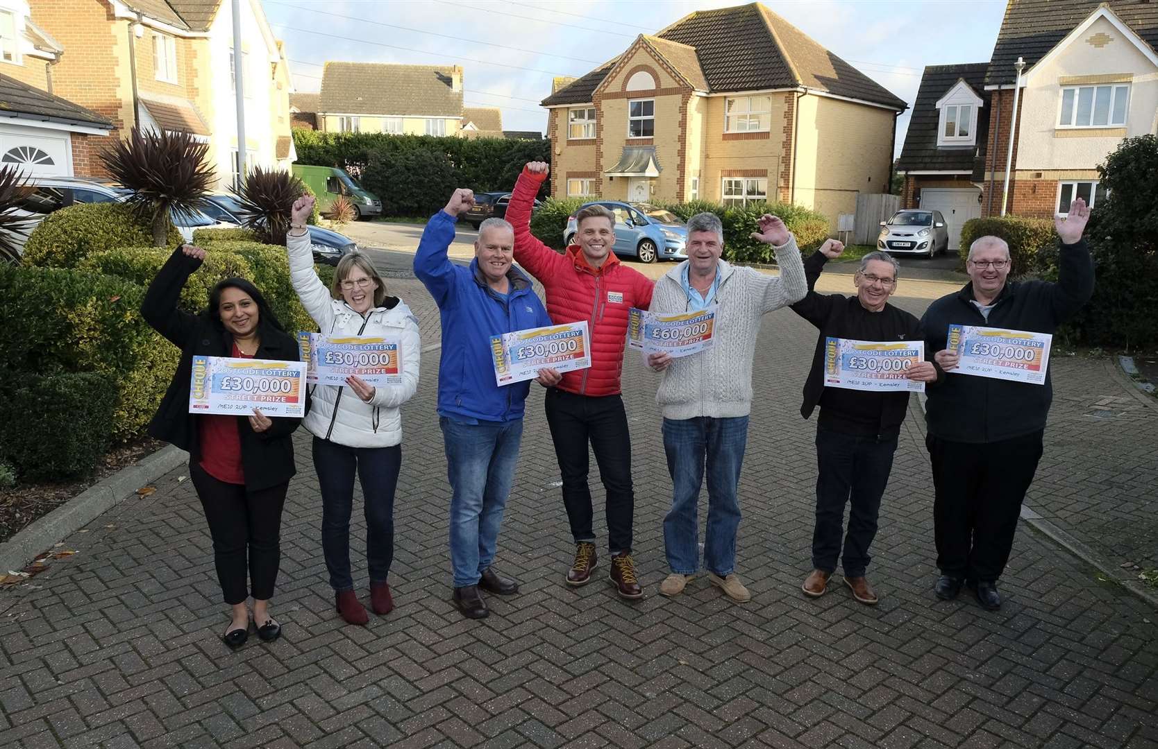 Left to right, Puja Kapoor, Debby Hughes, Chris Butler, Jeff Brazier, Barry Chambers, Alan Kite and Lee Jackson. Picture: People's Postcode Lottery