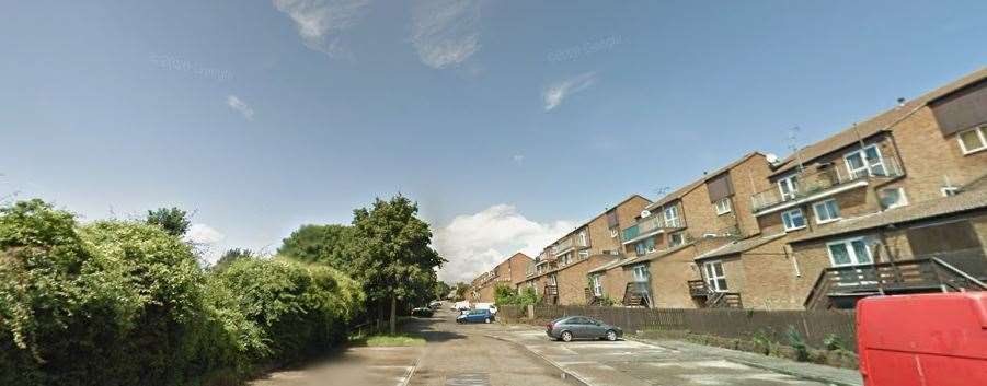 Ebbsfleet Walk in Northfleet where police dog Chewy helped find a man hiding under a tree. Picture: Google