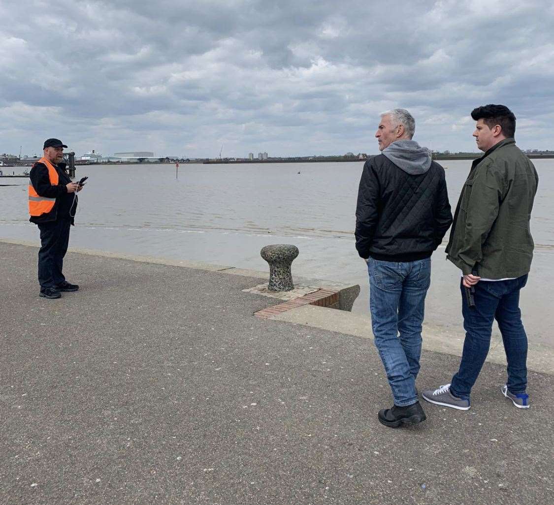 David Easter and Stuart Antony in action at Gravesend Promenade. Picture: Graham Robinson