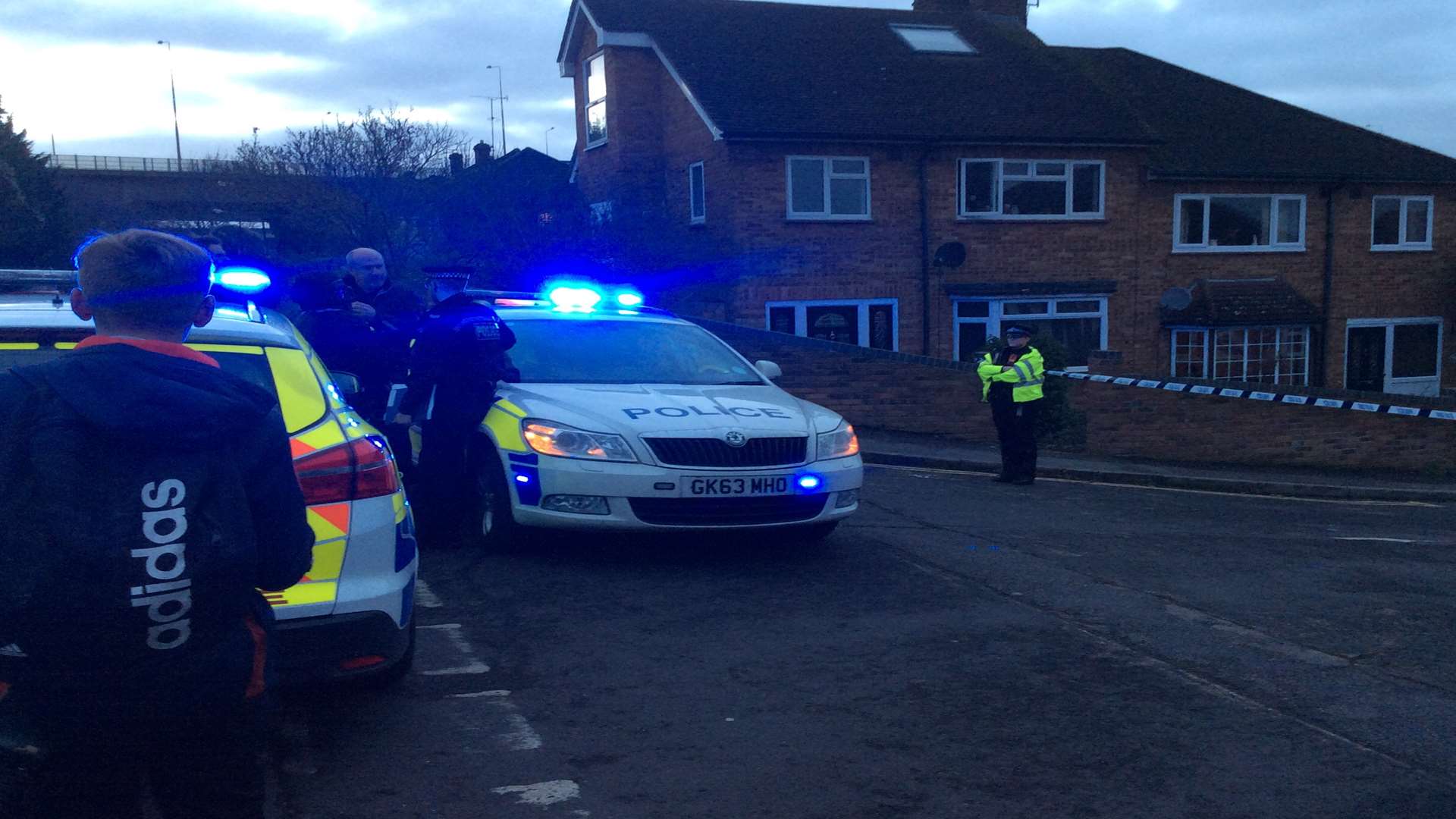 Officers at the scene of the siege