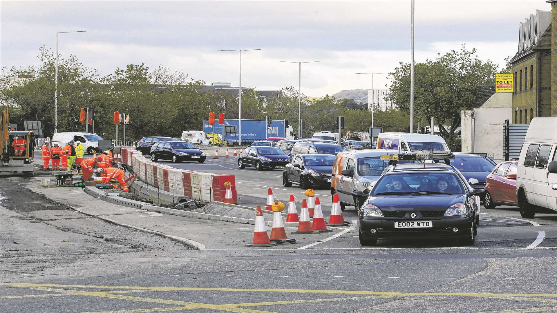 Lane closures were a common sight during the works. Picture: John Westhrop