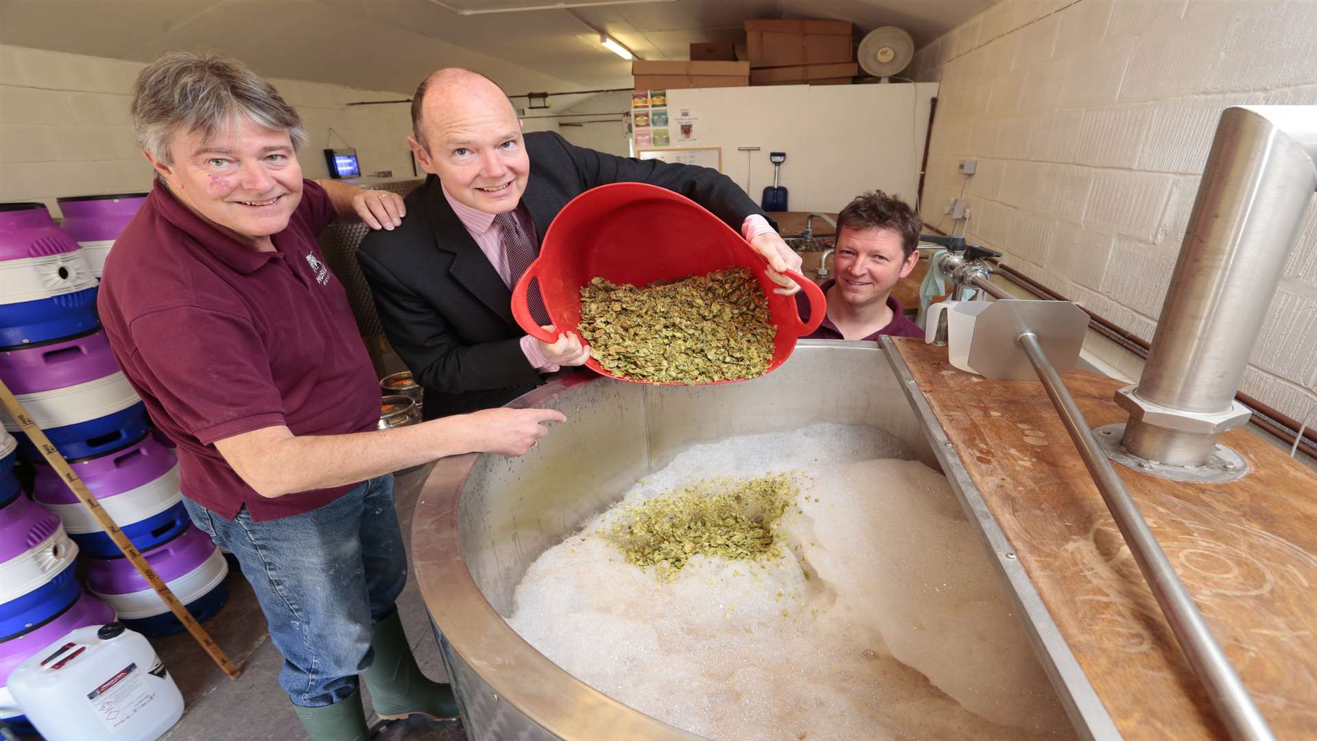 Tony Williams, Jasper Gerard and Mark Stroud at the Musket microbrewery