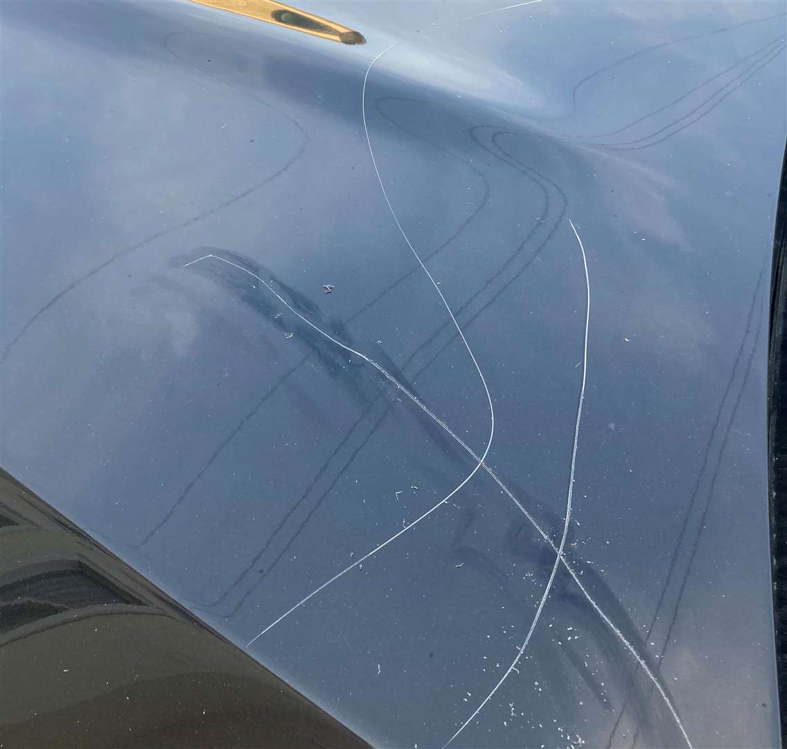 Damage to a car in William Street, Herne Bay