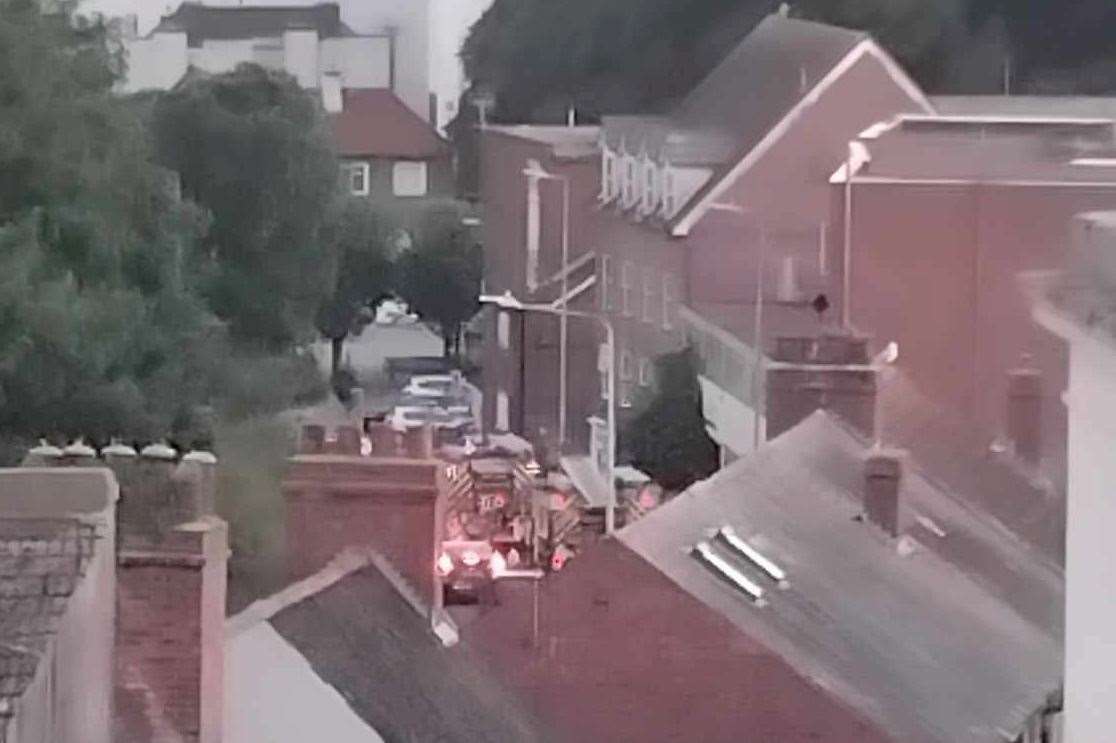 Two fire engines and police were spotted at a building fire in Tram Road, Folkestone, on Saturday, June 22. Picture: Jason Moves