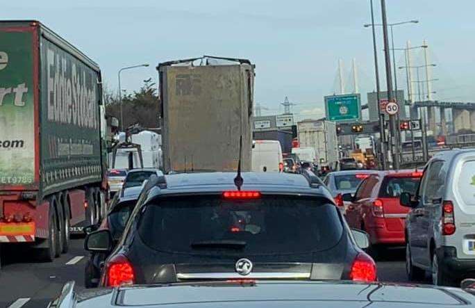 Traffic is at a standstill at the Dartford Tunnel due to a collision. Picture: Dan Elliott (6837539)