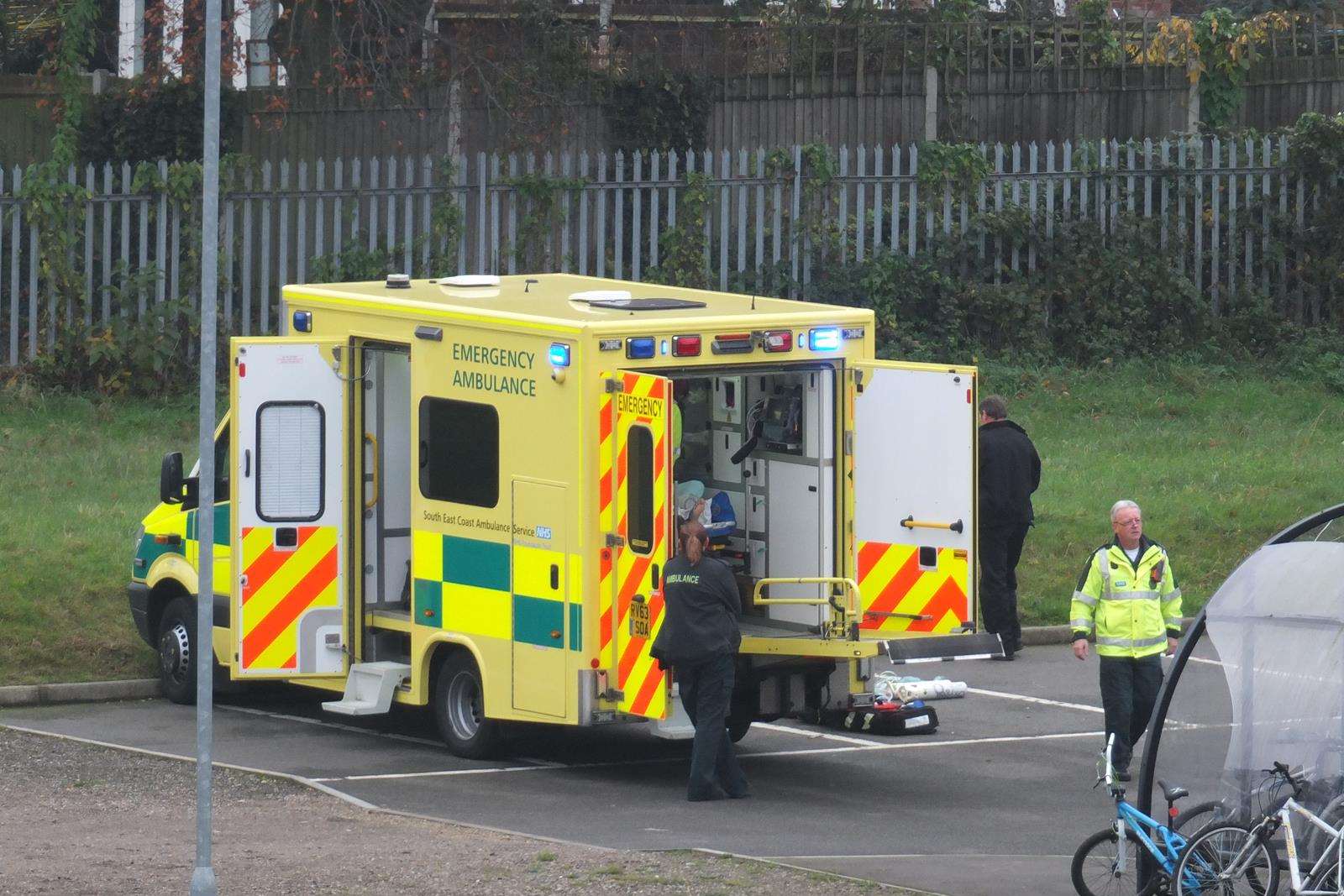 Emergency crews on standby after the youngster was injured