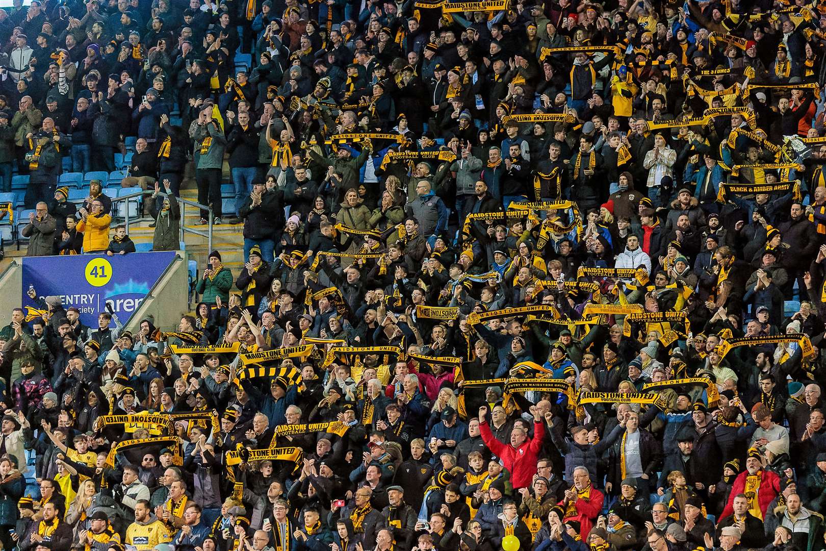 Maidstone’s FA Cup adventure ended at Coventry where they were backed by almost 5,000 away fans. Picture: Helen Cooper