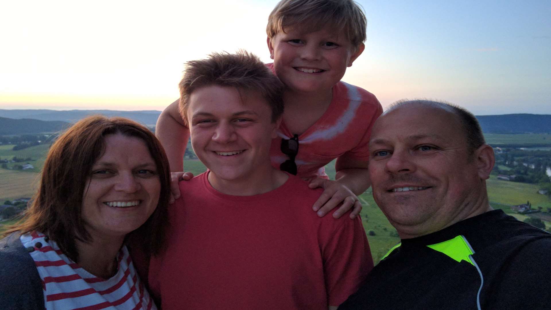 Sheralyn, Ben, Archie and Steve on a family holiday at Belaye in the Lot region of France, a month before Ben died