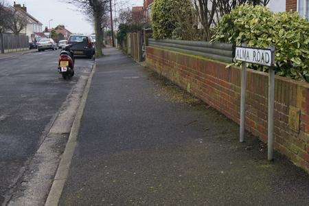 The body of a man was found in a burning car in Alma Road, Herne Bay