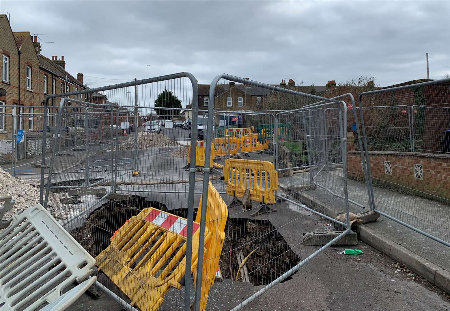 There are now two huge sinkholes in St Peter's Footpath in Margate