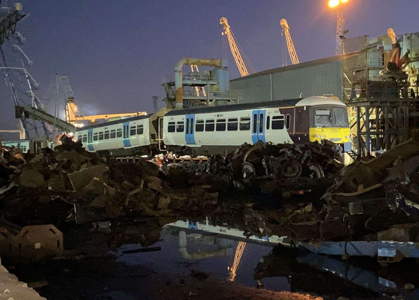 The train carriages at the scrapyard in south Wales which were saved by the East Kent Railway Trust. Picture: Matthew Plews