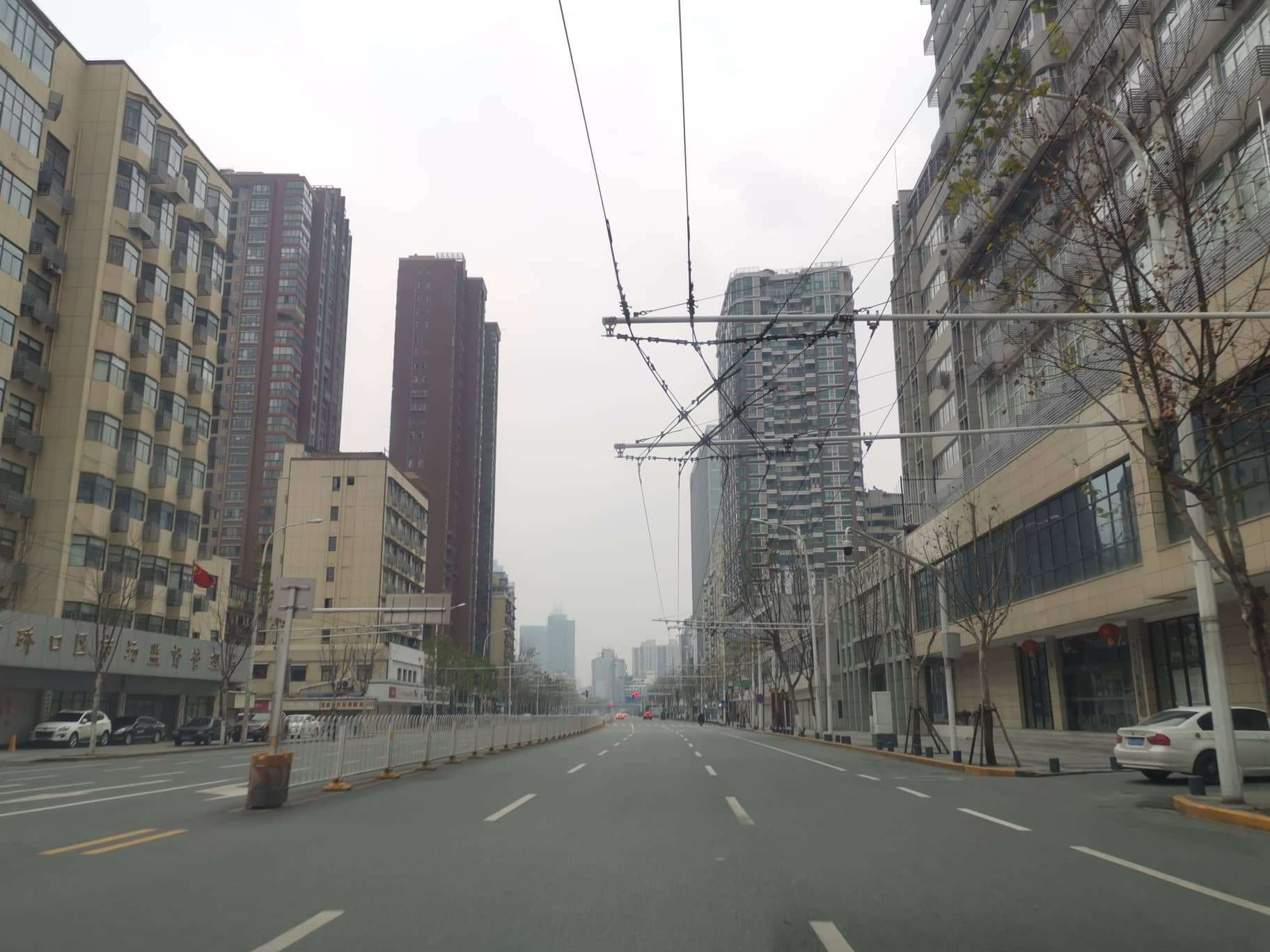 An empty street in Wuhan, China, under lockdown after the coronavirus outbreak (PA)